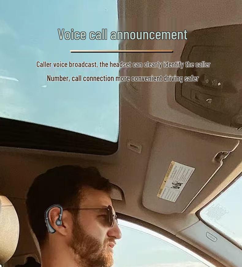 Беспроводная Bluetooth-гарнитура с заушинами P9: Шумоподавление, Большая батарея, Цифровой дисплей, Влагозащита.