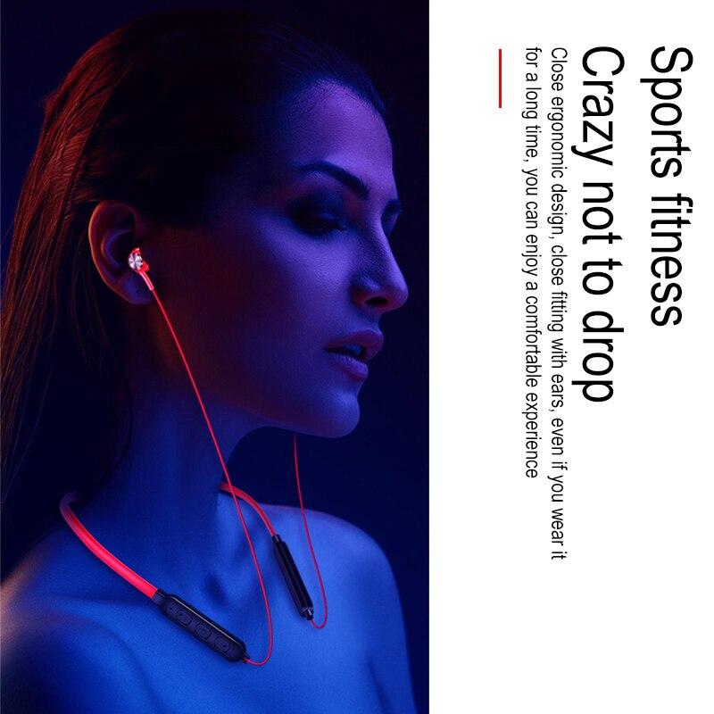 New Hanging Neck Wireless Bluetooth Earphones Magnetic Stereo Sports Headset IPX7 Waterproof Wireless Earphones with Mic for Smartphones