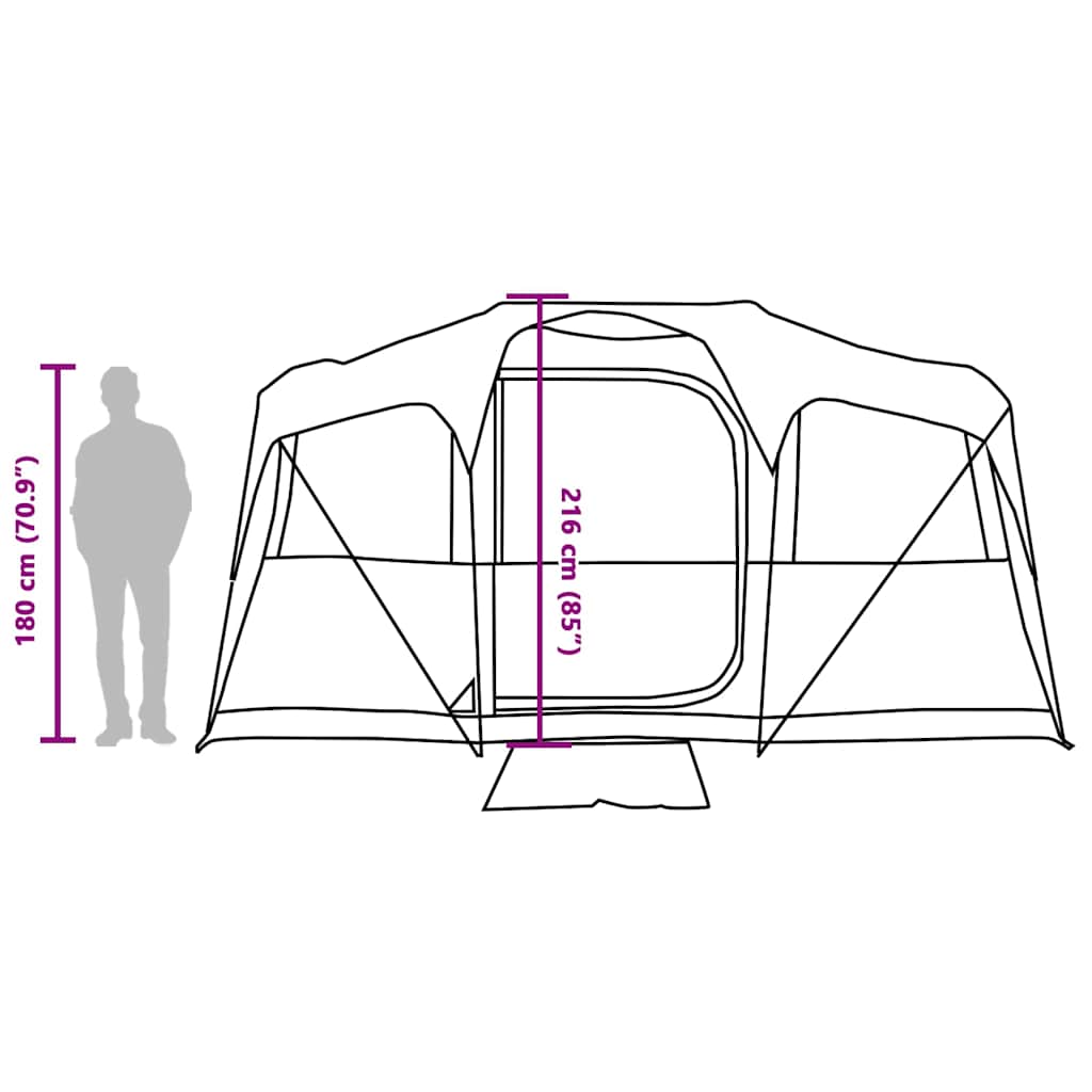 Family Tent with Orange Roof and Orange Color 435 x 255 x 216 cm