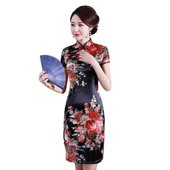 Летний Cheongsam с пряжками на бедрах, длиной до колена, в китайском стиле, летняя тонкая женская одежда Qipao