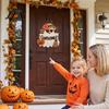 Witch Hat Wall Sign Halloween Ghost Welcome Door Hanger, Cute Wooden with & Pumpkin Party Supplies Elements, Fall Indoor Outdoor Decor for Holiday