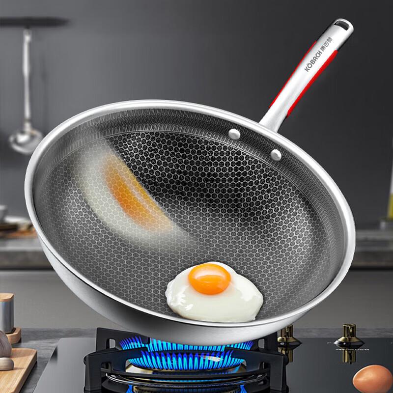 KOBACH 32cm Honeycomb Non-Stick Stainless Steel Wok