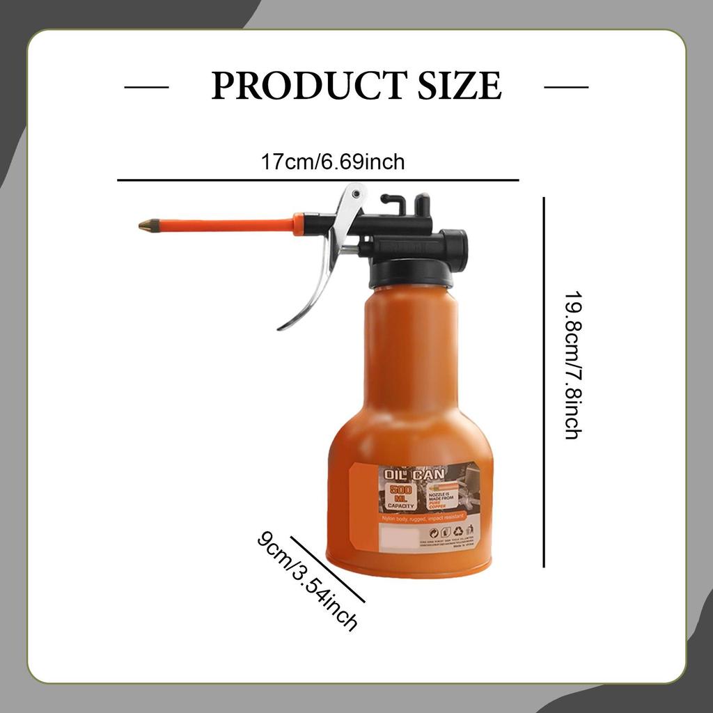High-pressure Hand-held Oil Dispenser with Straight Spout, Carbon Steel And PP Container, Suitable