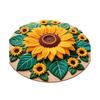 3D Sunflower Area Rug Absorbent Quick Dry Plush Diatomaceous Earth Floor Mat Non-slip Living