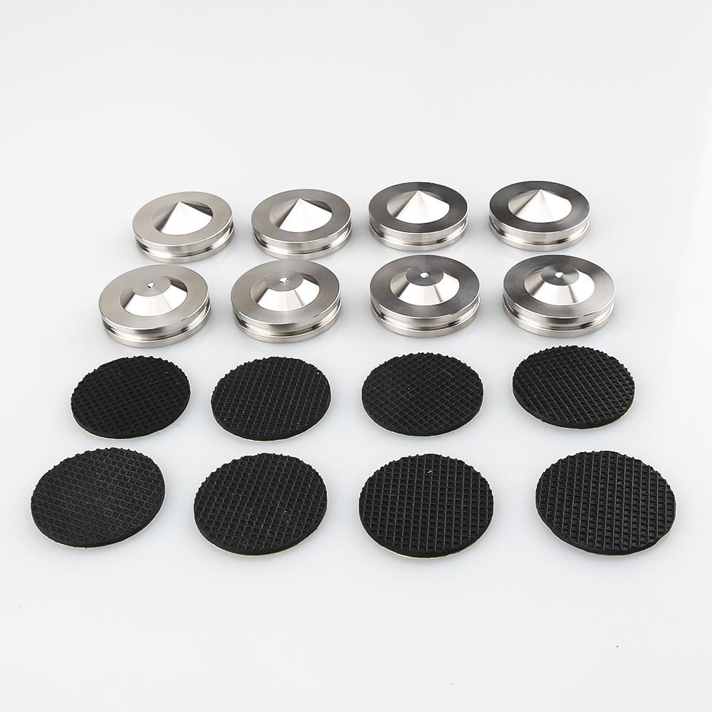4 Sets Stainless Steel HiFi Speaker Isolation Spike Audio Stand Feet Shock Absorption Anti Vibration Pads Base for Audio Gear