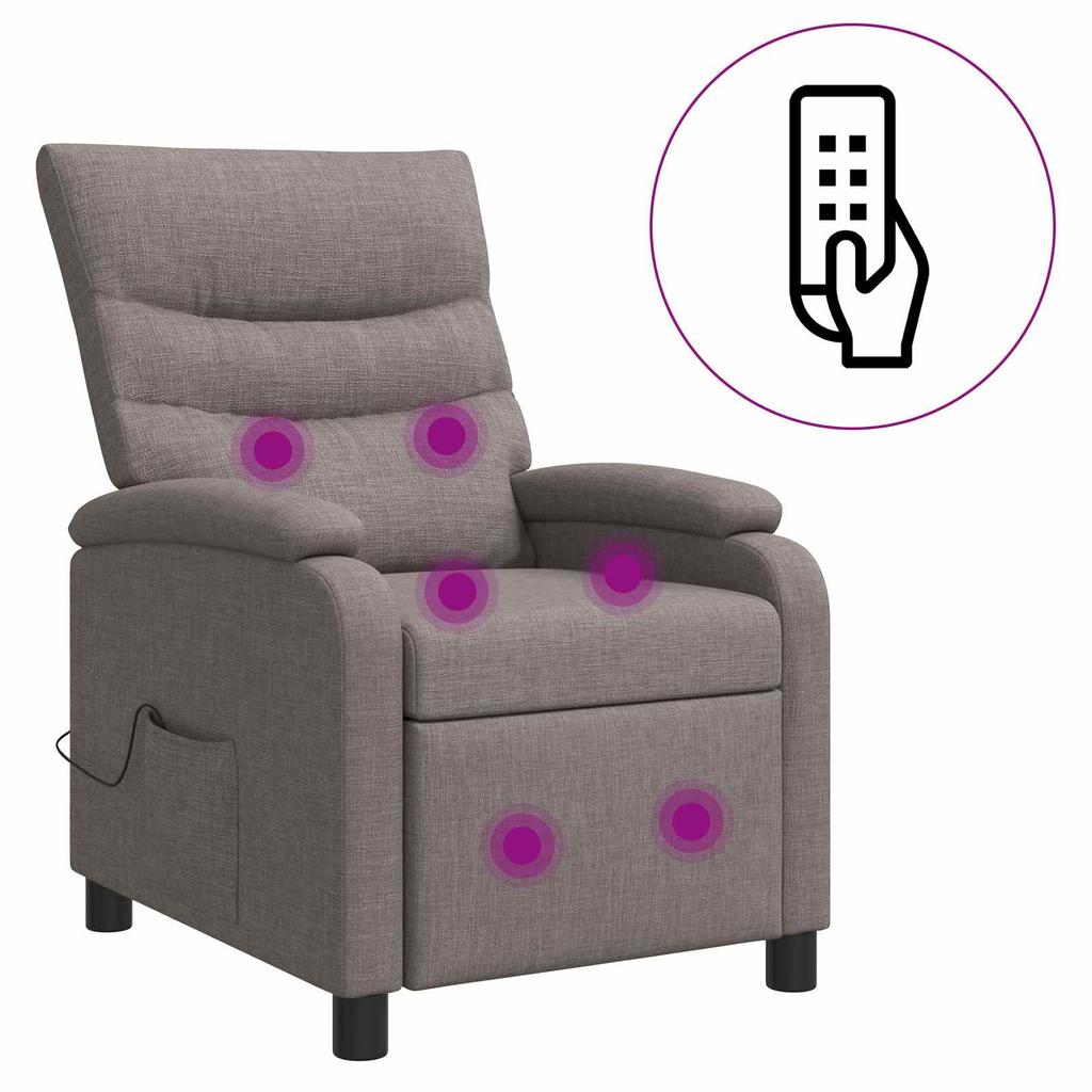Massage Relax Chair Taupe Fabric