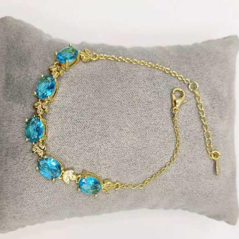 Sace Gems Браслет из медного сплава с синим цирконием – стильный и изысканный свадебный подарок для подруги