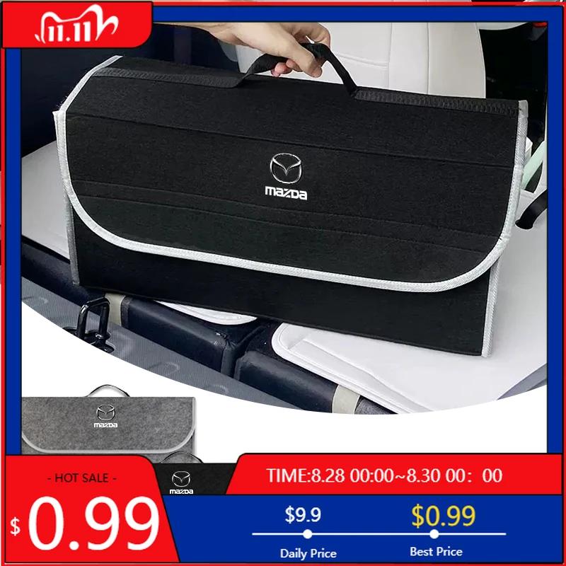 2025 Hot 1Pc Car Soft Felt Storage Bag Organizer Cars Foldable Trunk Car Accessories For Mazda 3 Alexa CX30 CX-4 CX5 CX-5 CX8 CX