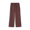MUJI Стирка Хлопок Твил Прямые Брюки Пекаря Размер BE1Y1A5A Женские, Коричневый, L,