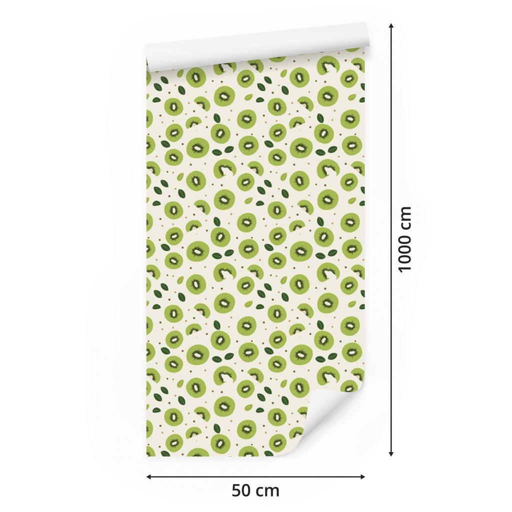 Kiwi White and Lime Wallpaper for Living Room and Bedroom 50x1000