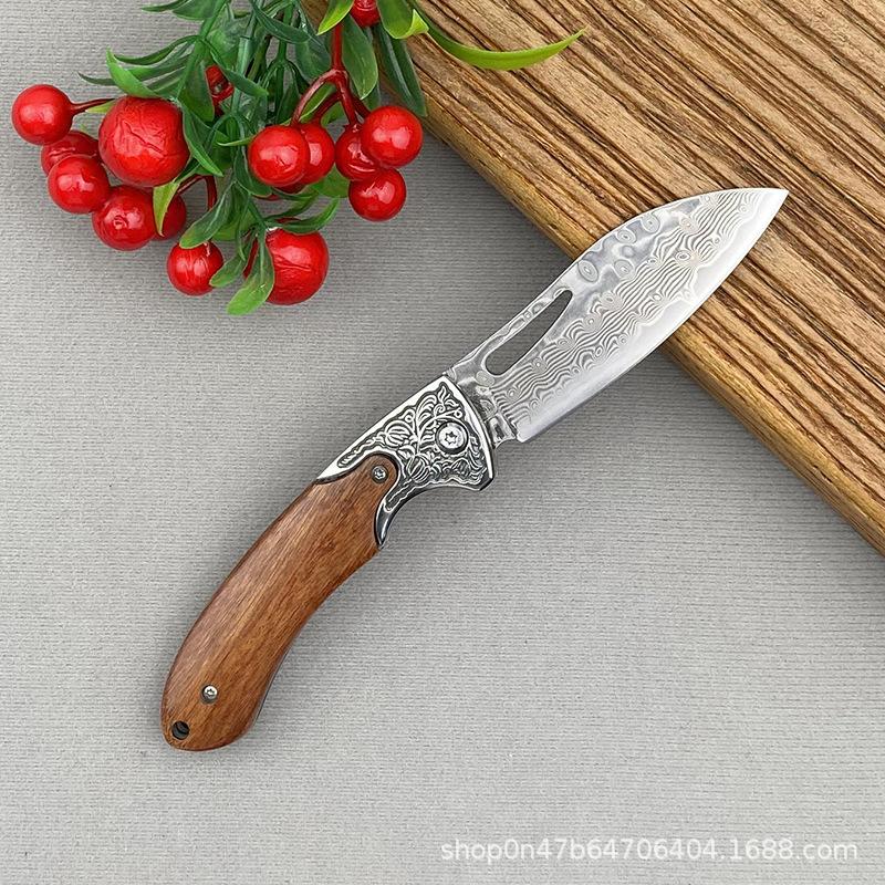 Кухонные ножи из дамасской стали, профессиональный складной нож для обвалки, нож для нарезки мяса с деревянной ручкой, нож для мясника из нержавеющей стали