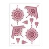 Red Henna Tattoo Kit, Waterproof Henna Tattoos Stickers, Temporary Tattoo Stickers for Women Wedding Party Festival Decorations