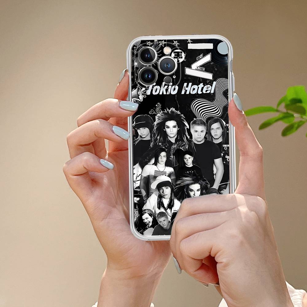 Чехол Tokyo Hotel Band для iPhone 11 12 13 14 15 16 17 Pro Max Plus Air, прозрачный, противоударный