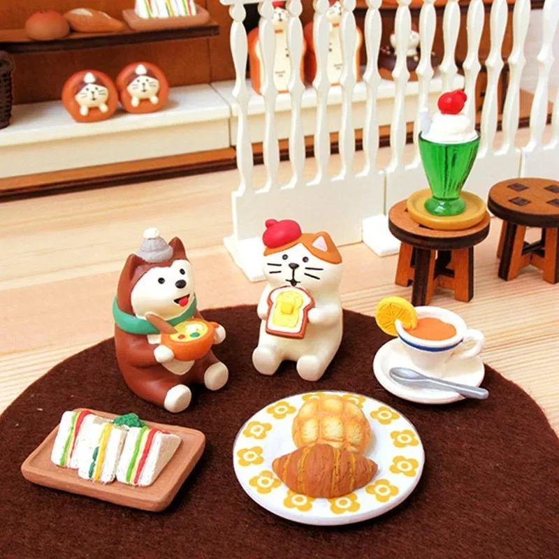 Bread Baking Cake Series Japanses Creative Toys ZAKKA Cat Figurine Decoration Photo Props Miniature Resin Gift Small Ornaments