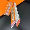Multi-purpose Small Scarf Buckled Printing Skinny Bag Scarf Brand Silk Foulard Women Ribbon Scarves For Ladies