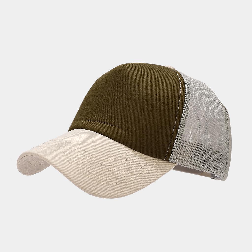 High Quality Low MOQ 5 Panel Unisex Blank Trucker Hats Cotton Fabric Adjustable Size Curved Brim Mesh Baseball Trucker Cap