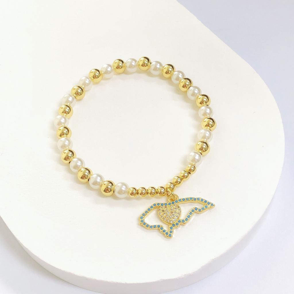 Hot Sale Venezuela Dominican Mexico Map Flag Pearl Chain Bracelet Simple For Man Woman Party Birthday Jewelry National Day Gift