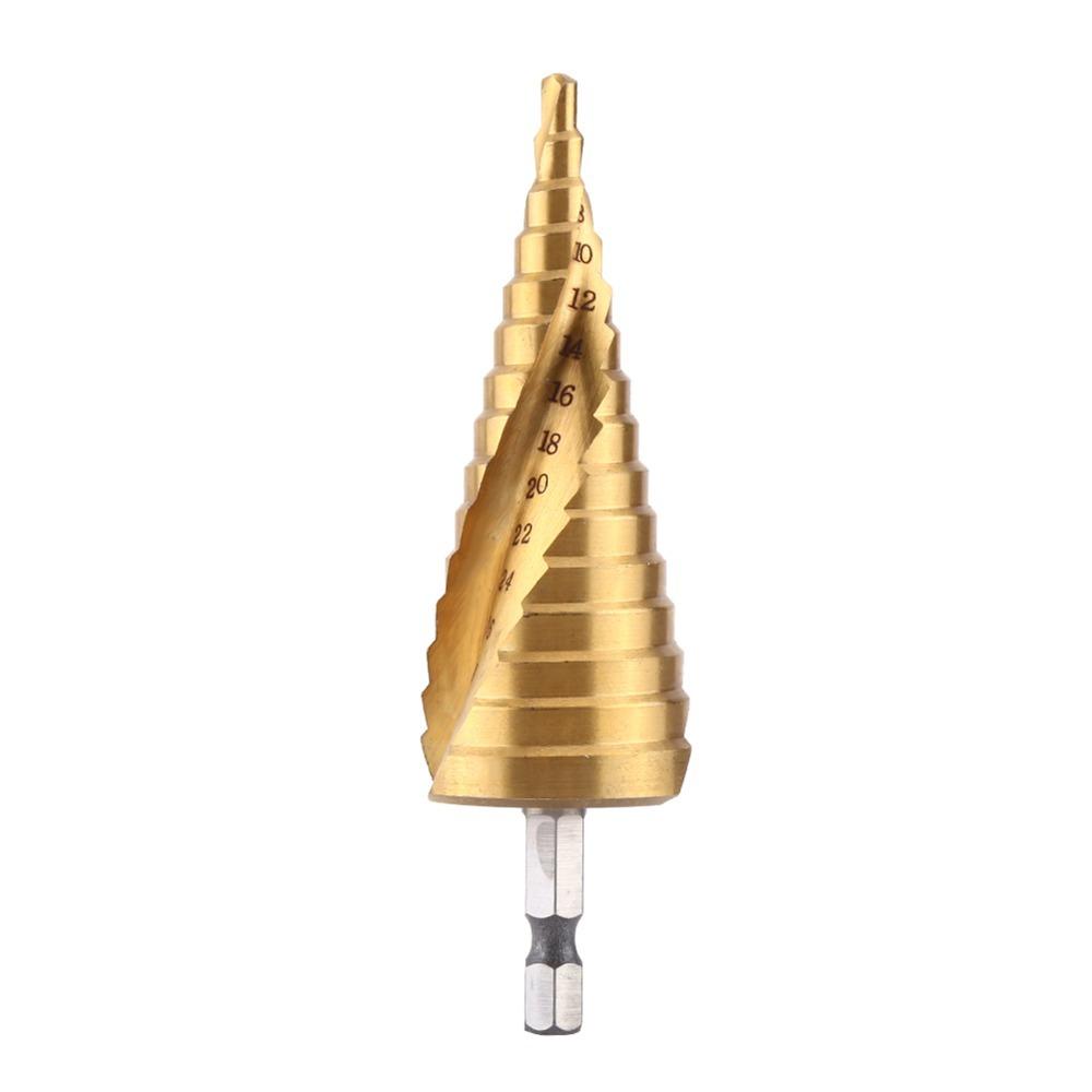 Hex Shank Step Drill Bit Titanium Coated Titanium Coated Drill Bit Drilling Wood