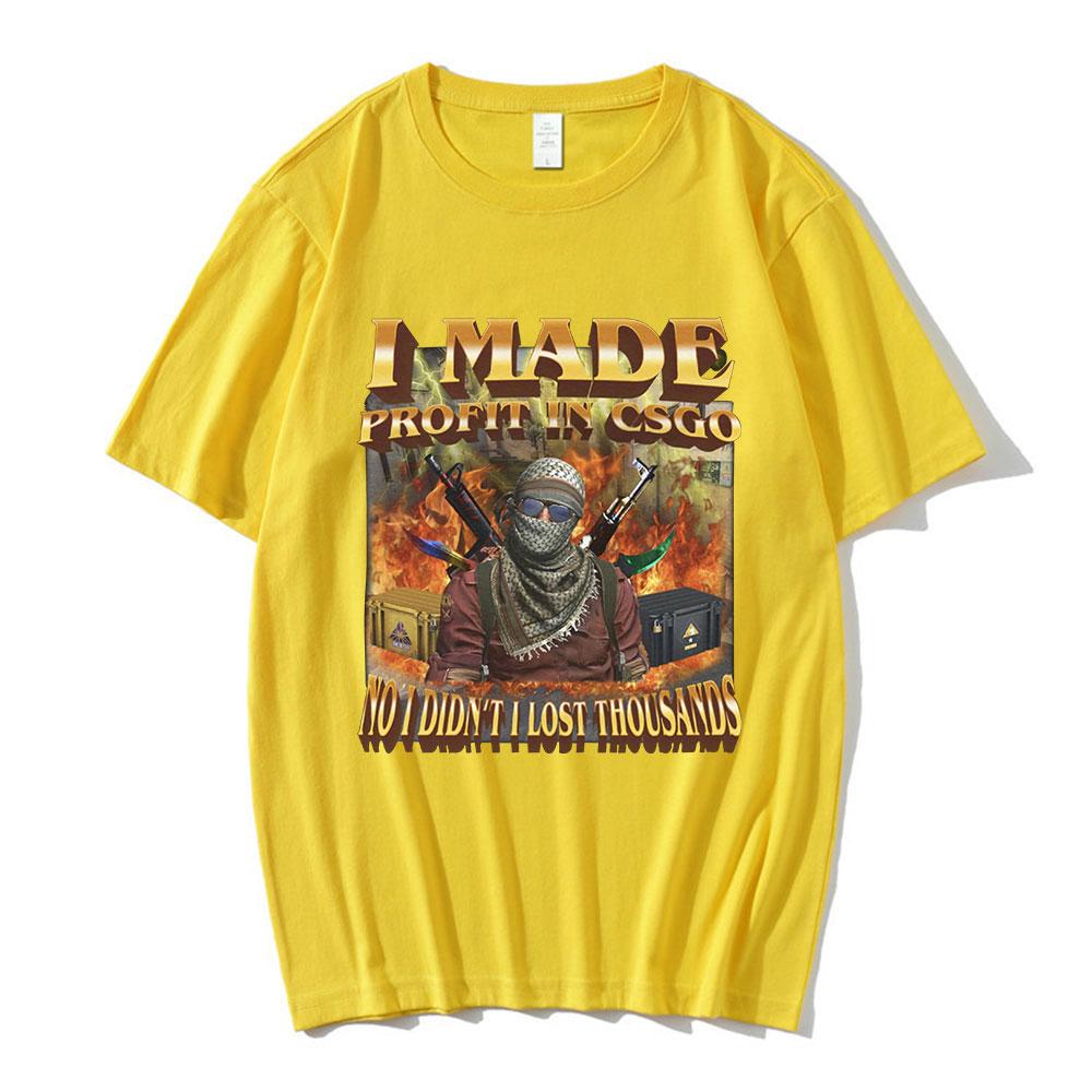 I Made Profit Meme Graphic TShirt Unisex Women Fashion Vintage Tshirts 100 Cotton Casual Oversized Tee Shirt Harajuku Streetwear