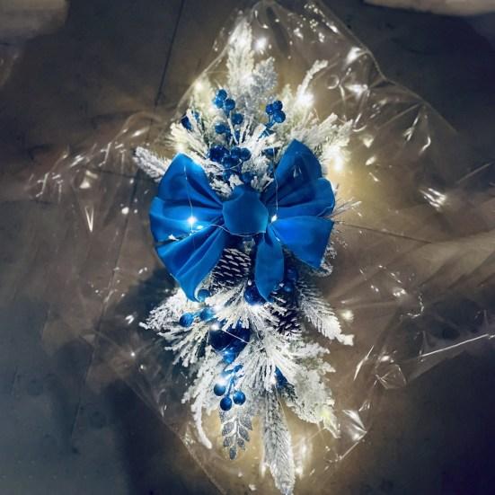 Искусственные рождественские лестничные гирлянды, светодиодные рождественские лестничные гирлянды в форме слезы, снежные матовые светильники, подвесные подвески для перил лестницы, стены, окна