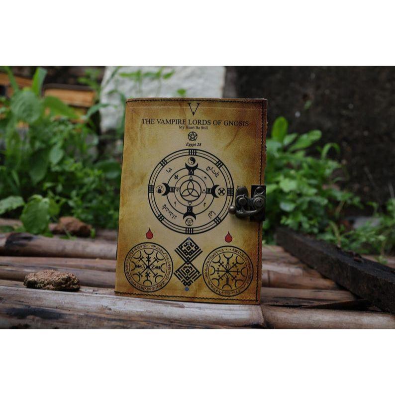Handmade Leather Triquetra Valhalla Viking Vegvisir Journal For Traveling Sketchbook Blank Notebook For Men Women Birthday