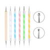 1Pc Professional 2 Ways Nail Art Dotting Pen Plastic Swirl Wood Marbleizing Steel Dotting Rhinestones Manicure Tools