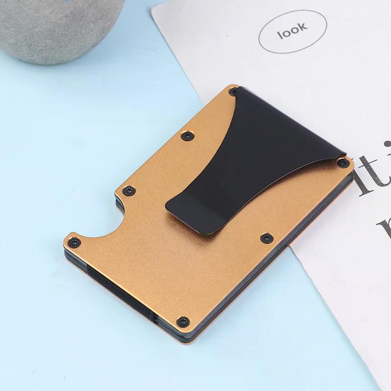 Минималистичный кошелек для мужчин и женщин - Тонкий RFID-кошелек, устойчивый к царапинам, держатель для кредитных карт и зажим для денег, Легко снимаемые деньги