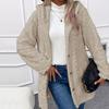 Women Jacket Hooded Loose Solid Color Long Sleeves Single-breasted Cardigan Hoodie Sport Casual Commuting Outerwear