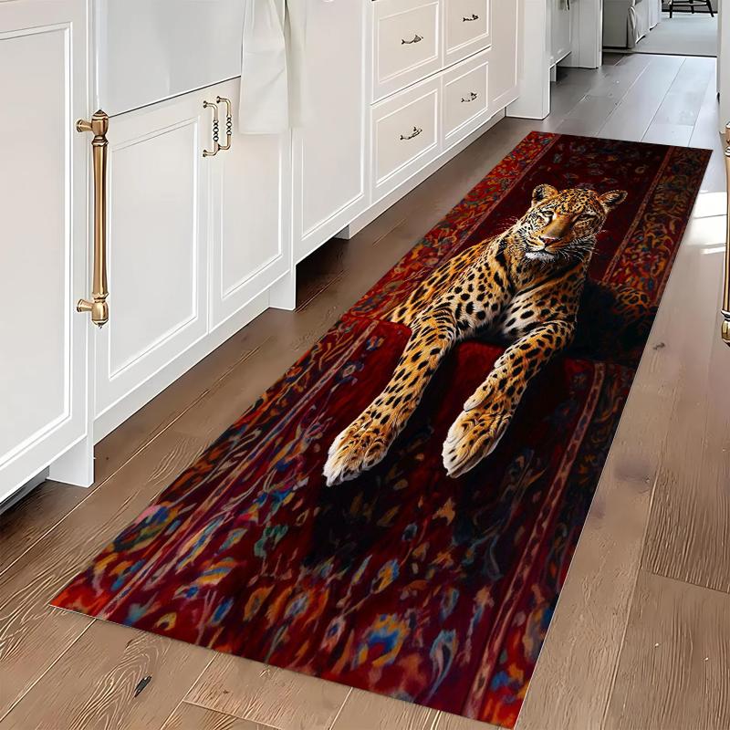 1 Leopard Patterned Carpet on Persian Flor Mat for Bedrooms Entrance Doormats Dining Rooms Lobbies and Game Rooms Home Rugs