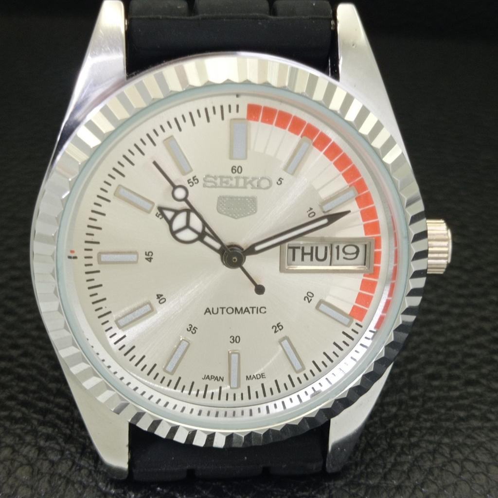 ВОССТАНОВЛЕННЫЕ МУЖСКИЕ СЕРЕБРИСТЫЕ ЧАСЫ SEIKO 5 AUTOMATIC 6309A VINTAGE JAPAN a440835-9
