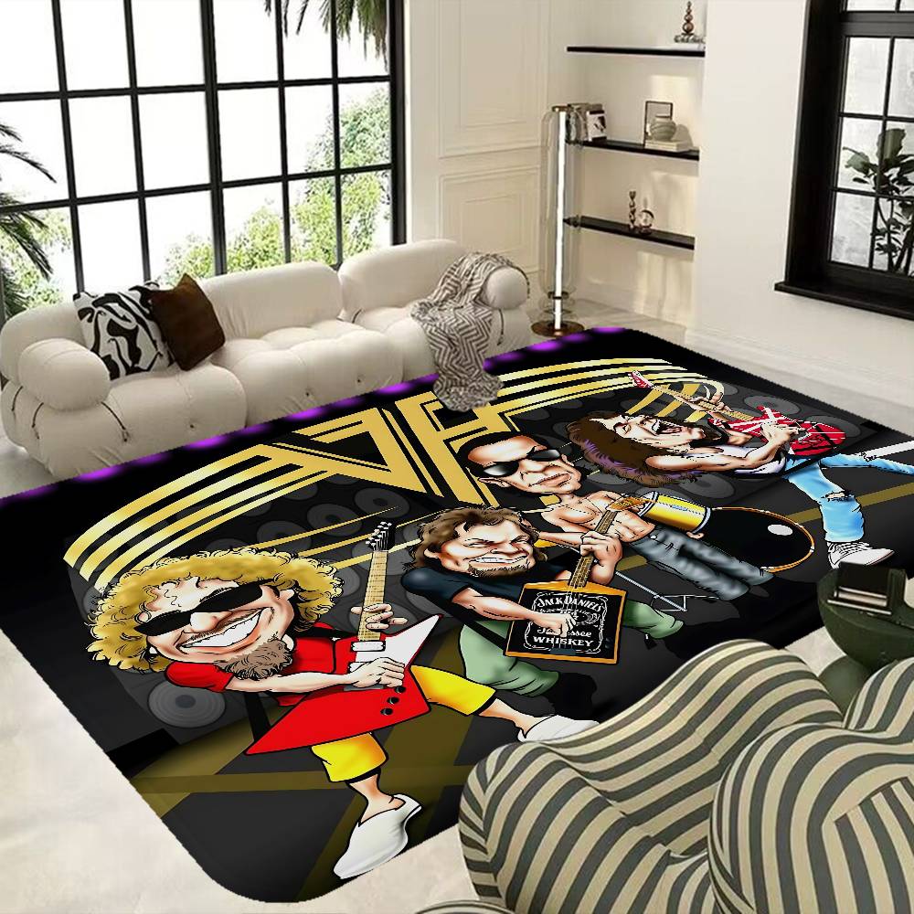70s Popular Rock V-Van Halen Bathroom Mat Kids Room Bedroom Decoration Balcony Anti-Slip Doormat Living Room Welcome Rug