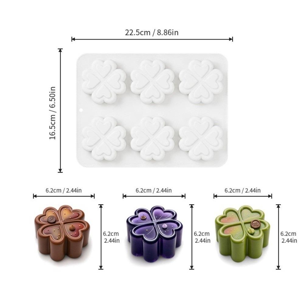 Four-Leaf Clover Shape Silicone Cake Mold Non-Stick Dessert Mold Mousse Baking Molds Home Baking