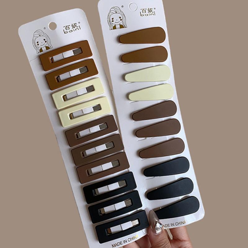 New Fashion Coffee Basic Hair Clip Set Vintage Geometric BB Hairpins Barrettes Hairgrip For Women Girl Hair Accessories Headwear