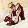 Women's Summer High Heels Fashion Simple Thick Heel High Heel Nightclub One Word with Sandals