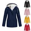 Women’s Solid Rain Jacket Outdoor Jackets Waterproof Hooded Raincoat Windproof