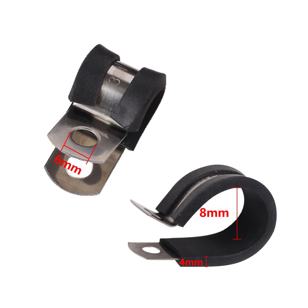 10Pcs Rubber Lined P Clips Wiring Hose Clamp Pipe Cable Mounting Fix Fasteners Hardware Electrical Fittings Water Pipe Bracket