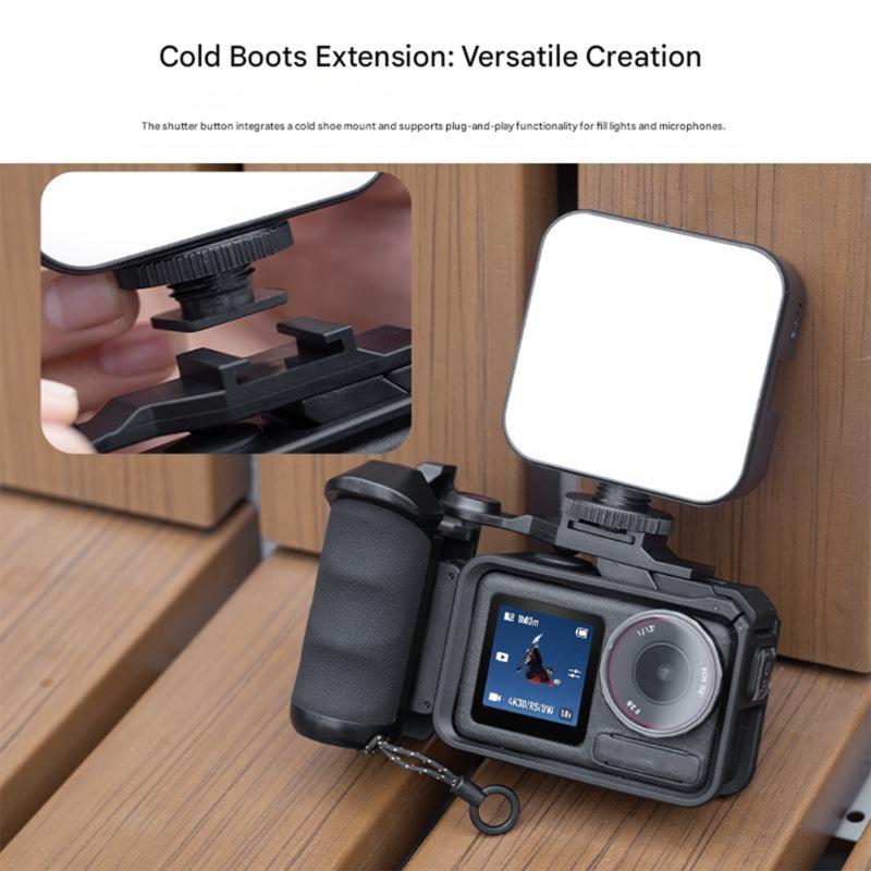 Ergonomic Hand Grip For Action Cameras Featuring Quick Blind Button And Cold Shoe Mount For Stable Street Photography
