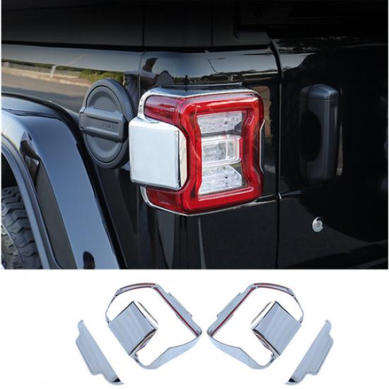ABS Chrome Rear Tail Light Lamp Cover Trim 4PCS for Jeep Wrangler JL 2018-