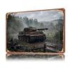 Tiger Tank in Muddy Landscape D Printed Texture Poster Personalized Wall Art Retro Metal Tin Signs for Office Decoration Gaming
