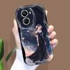 For Honor 90 Lite P30 Pro Infinix Hot 30 40 40i 40 Pro Smart 8 Pro Vivo V29e V30e Starry Sky Black Skirt Girl Cream Texture Soft Silicone Phone Case