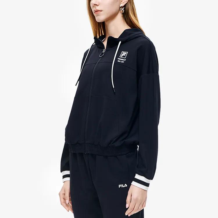 FILA Jackets Women's Jet Black Hooded Moderate Straight Fit (Unisex) Jackets F11W229501F BK