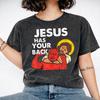 Harajuku Washed Shirts Jesus Has Your Back Jiu Jitsu Outfit Vintage T Shirt High Street Streetwear Short Sleeve Summer Tee Shirt
