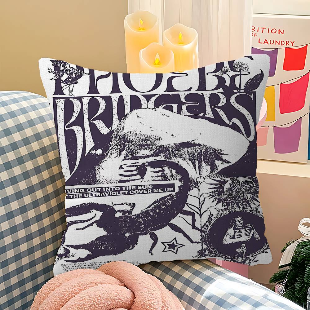 Phoebe Bridgers Music Album Stitch Lucky Dragon Pillow Cover Sofa Cushion Cover Home Room Decoration Children Gift
