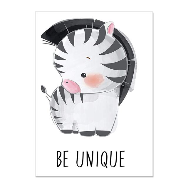 Cartoon Cute Animal Giraffe Lion Monkey Elephant Baby Posters And Prints Wall Art Canvas Painting Wall Pictures Kids Room Décor No Frame