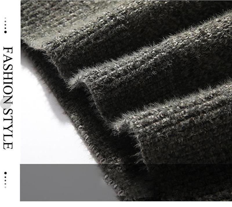 Осенне-зимний свитер с высоким воротом и бархатная толстая рубашка с низом, однотонный модный брендовый свитер, свободный кардиган, мужской пуловер