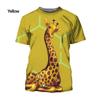 3D Print Cartoon Giraffes Pattern T Shirt For Men Short Sleeve Cute Animal Tshirt Kids Tops Casual Mens Oversized Tee Streetwear