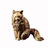 Brass Cat Sculpture Vintage Antique-Style Desktop Decor Animal Figurine Home Office Ornament