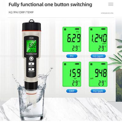 2/3/4 в 1 PH-метр ORP H2 Temp Tester Высокая точность 0,01 ЖК-цифровой богатый водородный тестер ручка для бассейна аквариума гидропоники