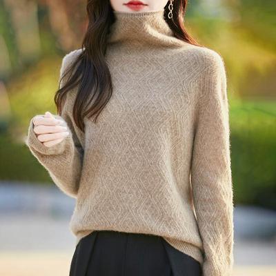 Женский кашемировый свитер Qinghe Cashmere 30% Кашемир 70% Шерсть Осенне-зимний кашемировый пуловер Мягкий и теплый