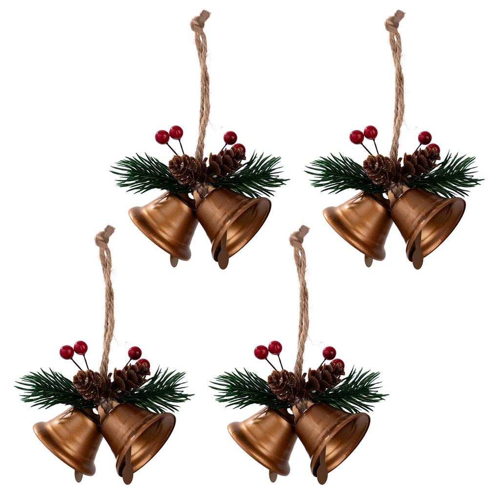 4 Pcs Christmas Bells Hanging Ornament Decorative Bells Christmas Tree Decorations Hanging Bells for Home Decoration